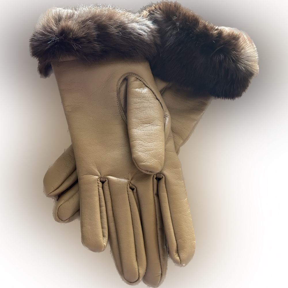 Vintage Style Tan Brown Gloves Van Raalte Gloves